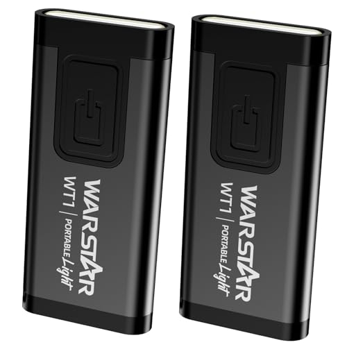 WARSTAR Keychain Flashlight with Personal Safety Alarm, 200LM Mini EDC Light, USB-C Rechargeable Emergency Siren for Women & Night Safety (2pack,Black*2) - color: 2pack,Black*2