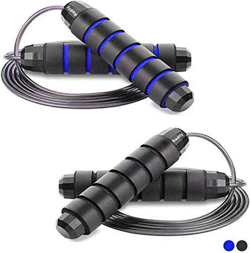 Redify Adjustable Jump Rope,Jump Ropes for Fitness for Men Women - color: Blue,Black