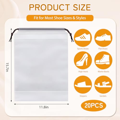 Shoe Bags for Travel - color: White