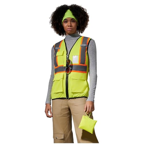 AYKRM 11 color Ladies High Vis Reflective Safety Vest for Women - color: Yellow, size: Medium