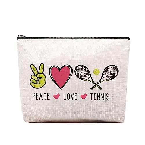 Tennis Gifts Tennis Makeup Bag Pouch, Inspirational Tennis Gifts for Women, Gifts for Tennis Lovers Players Birthday Gift for Coach - color: tennis