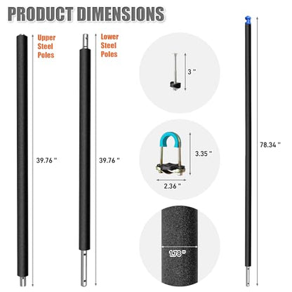 Trampoline Pole Replacement, Enclosure Straight Pole with 2 Setup Options