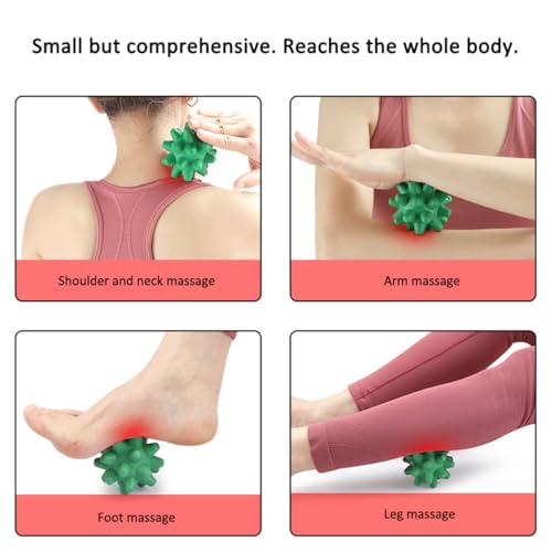 Spiky Massage Roll Balls, Deep Tissue Massager for Myofascial Release, Red - color: Red