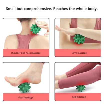 Spiky Massage Roll Balls, Deep Tissue Massager for Myofascial Release, Red - color: Red
