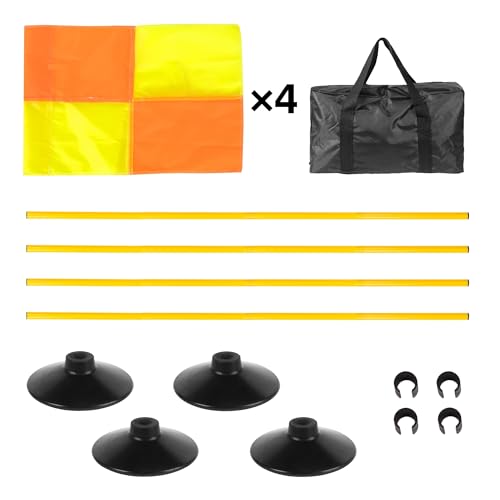 5FT Corner Flags for Soccer Field Set of 4 with Round Rubber Bases