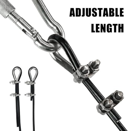 Adjustable Fitness Pulley Cable,Replacement Cable Machine Accessories,Cable Pulley Attachments for Gym -Thick 5mm(0.2inch) Heavy Duty Steel Wire Rope for Home Gym Cable - size: 157.5"