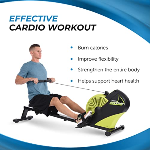 Stamina ATS Air Rower Machine with Smart Workout App - Foldable Rowing Machine with Dynamic Air Resistance for Home Gym Fitness - Up to 250 lbs Weight Capacity - style: ATS Air Rower 35-1404