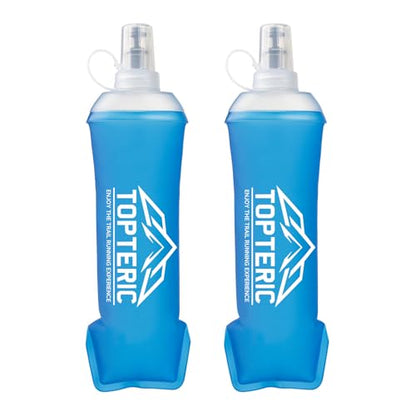 Collapsible Soft Flask Water Bottle, TPU Soft Folding Flexible Water Bottles for Hydration Pack/Running Vest, BPA/PVC Free, Ideal for Running Hiking Cycling Climbing (500ml-2 Pack) - style: 500ml-2 Pack