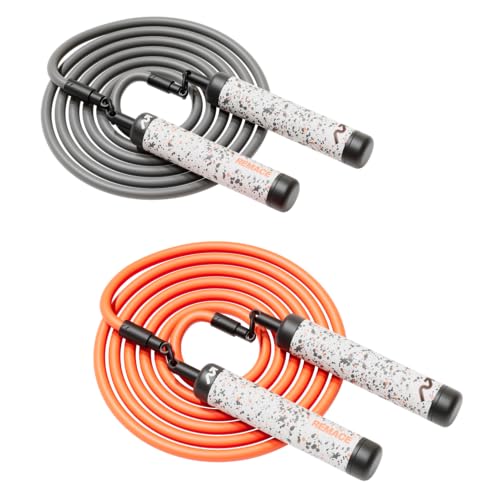 Level 1 Weighted Jump Rope Set - (1/4LB, 1/2LB) Workout Set for Fitness, Exercise and Boxing - Speed Ropes for Beginner to Intermediate Jumpers - Two Included - size: XL - 9’6” (user height 6’2.5” - 6’9”)