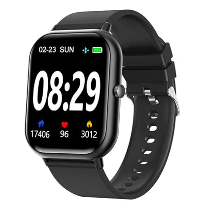 Smart Watch for Men Women SmartWatch 1.83" for iPhone Samsung Android Phone Compatible, Fitness Tracker Watch with Pedometer, Heart Rate/Sleep Monitor, Blood Oxygen, IP68 Waterproof - color: Black