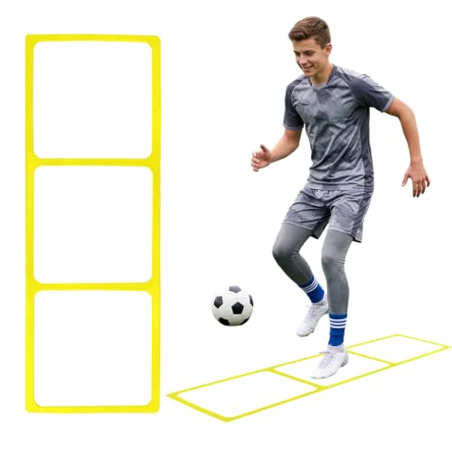 One-Piece Silicone Agile Ladder 1 PC Suitable for Sports & Fitness Step Training Soccer Footwork Practice Street Dance Step Training Auxiliary Kit for Various Indoor and Outdoor Floor Areas - color: Yellow