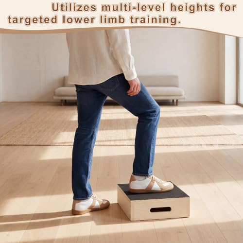 Sintuff 4 Inch Wooden Exercise Steps Textured Safety Walk Tread