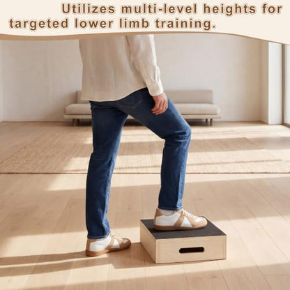 Sintuff 4 Inch Wooden Exercise Steps Textured Safety Walk Tread