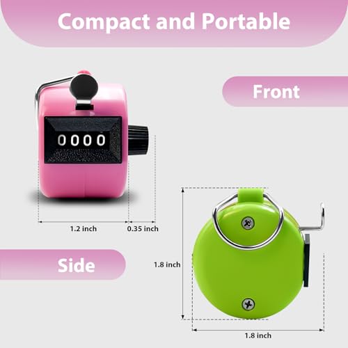 6 Pack Clicker Counter, Hand Tally Counters, 4 Digit Display Clicker - color: Candy Color