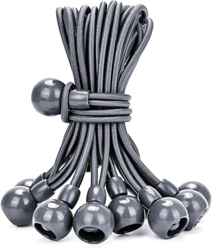 32-Piece 6-Inch Grey Bungee Balls - color: Gray, size: 6in/32pc
