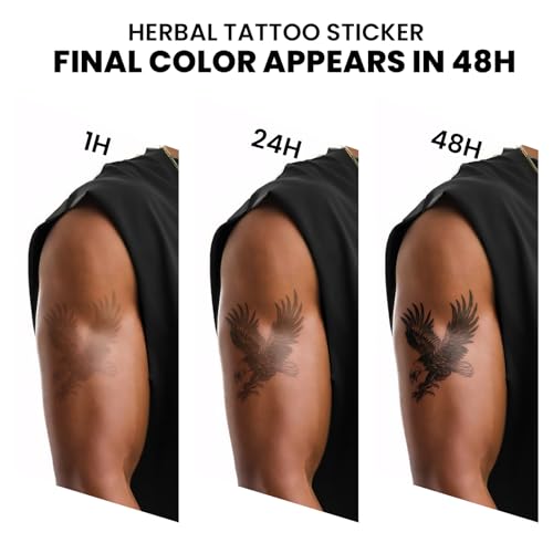 Semi Permanent Tattoo, Dark Flying Dragon & Barbed Wire Design, Small - color: bat & thorn