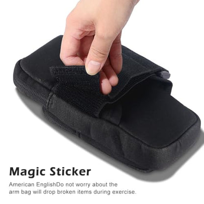 Phone Holder for Running, Walking, Workout, Under 7 in Armband Smartphone Holder, Phone Pouch Cards Keys Wallet, Gym Sports Arm Bands Sleeve Fit Women Men(Color:Black)