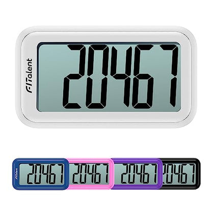 Pedometer for Walking Steps, 3D Accurate Simple Pedometer, Step Counter for Men Women Seniors, Step Tracker with Clip Lanyard - color: White