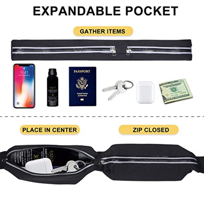 Running Fanny Pack for Women and Men, Classic Running Belt, Sports Waist Bag Pack, Belt Bag for Travel Hiking Running - color: NA-3 Black