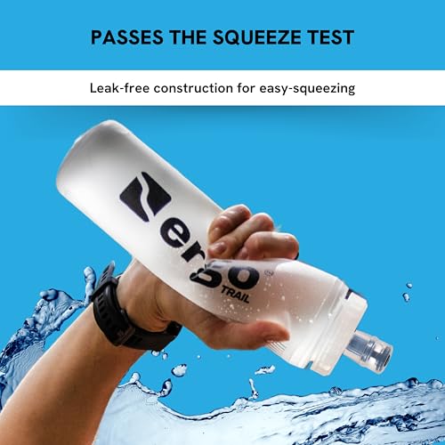 Soft Flask 500ml Multi Pack – Leak-Free Hydration Bottles for Runners, Hikers & Athletes – Bite Valve, Wide-Mouth, Freezable Soft Water Bottles for Running Vests (4, Transparent) - color: Transparent