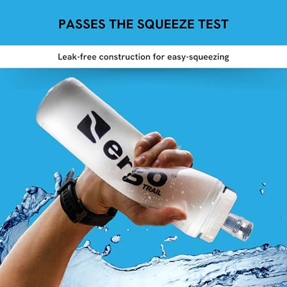 Soft Flask 500ml Multi Pack – Leak-Free Hydration Bottles for Runners, Hikers & Athletes – Bite Valve, Wide-Mouth, Freezable Soft Water Bottles for Running Vests (4, Transparent) - color: Transparent