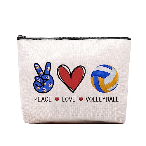 Volleyball Gifts for Women: Inspirational Makeup Cosmetic Bag, Travel Pouch - color: volleyball