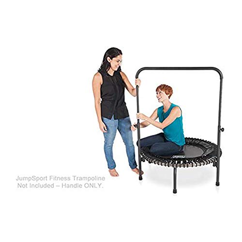 JumpSport 350f Indoor Heavy Duty Lightweight 39-Inch Folding Fitness Trampoline with Handle Bar Accessory, Black