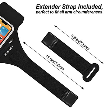 Armband for Samsung Galaxy S26 Ultra/S25 Ultra/S24 Ultra/S23 Ultra/S22 Ultra/S21 Ultra/S20 Ultra/S26+/S25+/S24+/S23+/S22+/S21+/S20+/S10+/S9+/S8+, with Zipper Pocket for for Galaxy Buds (Black) - color: Black