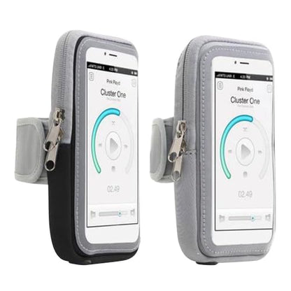 Arm Band Outdoor Night Run Jogging Mobile Phone Bag Sweat Proof Phone Pouch Waterproof Wrist Arm Bag(Gray-Large)