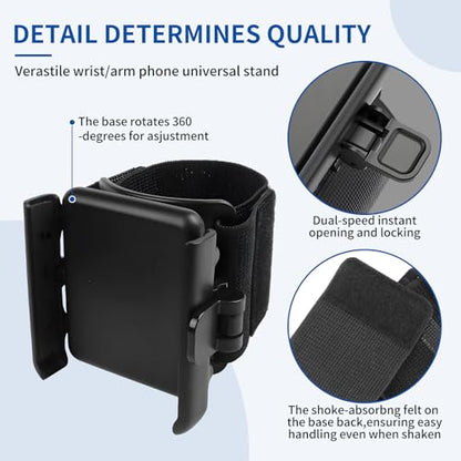 Armband Phone Holder, No Screen Blocking, 360° Rotating Arm Phone Mount, Memory Lock, Quick Release, for Android, iPhone 17/16/15/14/13 Pro Max/Pro/Mini/12/11/SE/Xs/XR/8 Plus, Fits 4–6.7" Phones - size: Armband