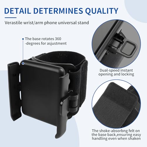 Armband Phone Holder, No Screen Blocking, 360° Rotating Arm Phone Mount, Memory Lock, Quick Release, for Android, iPhone 17/16/15/14/13 Pro Max/Pro/Mini/12/11/SE/Xs/XR/8 Plus, Fits 4–6.7" Phones - size: Armband
