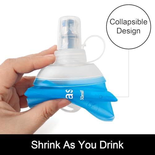 WILDREEDS 500ml Soft Flask, TPU Collapsible Soft Water Bottle for Hydration Pack, Running Vest, Folding Water Bottle for Hiking Cycling Climbing-2Pcs, Blue - color: 2pcs, 500ml Blue