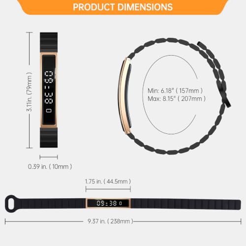 Smart Bracelet for Women Men Fitness Health Tracker with Heart Rate Sleep - color: Gold