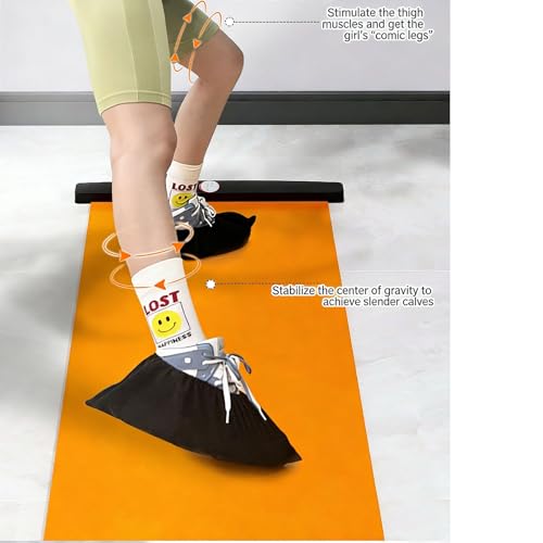 Sliders for Working Out Slide Board Mat with End Stops, Booties & Carrying Bag for Low-Impact Indoor Home Workouts Pot Training Fitness and Improve Balance Ability
