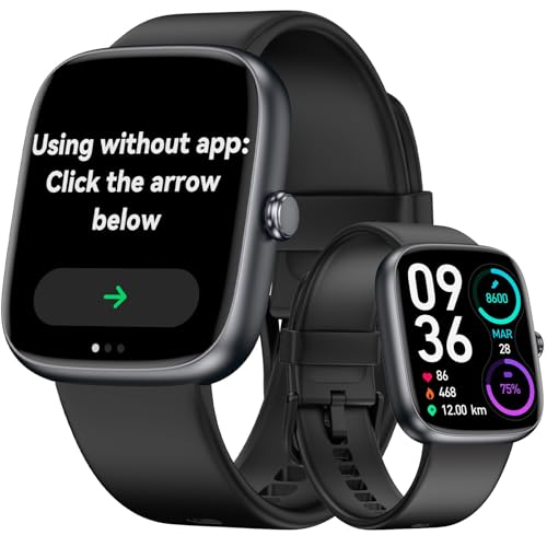 Senior-Friendly Pedometer Watch, Step Counter, No App or Phone Required - color: Black