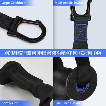 HXD-ERGO Ergonomic Exercise Handles for Cable Machine Attachments - color: Integrated Carabiner