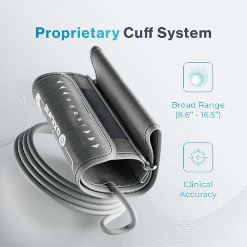 Pressure XS Pro Bluetooth Blood Pressure Monitor, Upper Arm BP Cuff 22–42 cm, Accurate Automatic Digital Systolic/Diastolic, Large Display, Mobile App Compatible for iOS & Android Devices