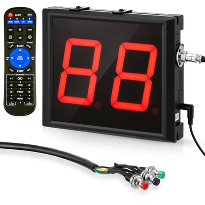 Relaxweex Two-Digit LED Digital Counter Lap Timer Wall Mounted Digital Lap Counter for Swimming Countdown/up 4 Inch High Swim Supplies with Buttons Remote and Alarm Beep - style: Two-digit