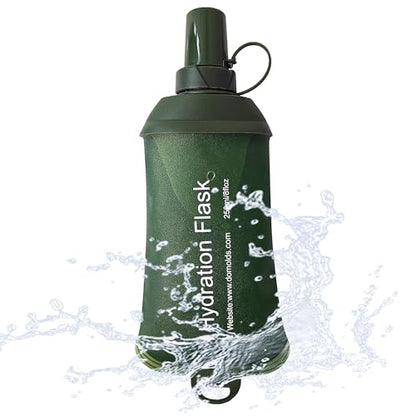 J.CARP 250ml Soft Flask Running Water Bottles, TPU Foldable Running Hydration Flask for Hydration Pack Cycling Hiking Climbing Outdoors Motorbike Green - color: Green, 250ml