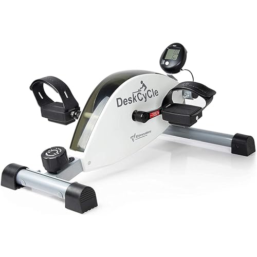 DeskCycle Under Desk Bike Pedal Exerciser - Stationary Bikes for Home & Office - Standard and Adjustable Height Versions - size: Standard Height, style: White