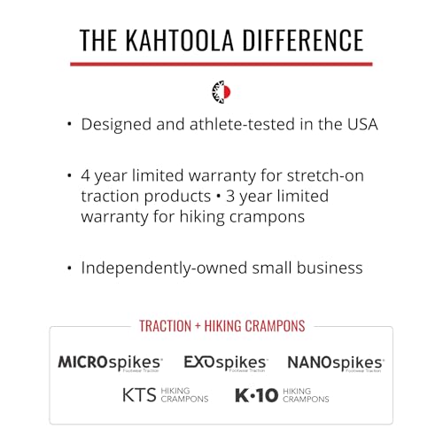 Kahtoola 1st Gen NANOspikes Footwear Traction for ICY Winter Road Running & Walking - color: Charcoal, size: Large