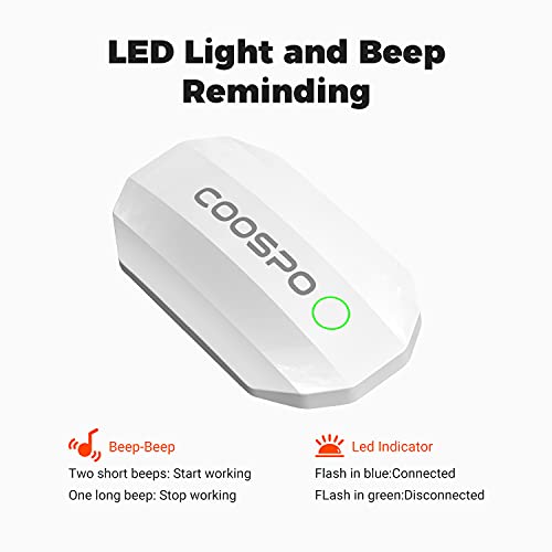 COOSPO Bluetooth Heart Rate Monitor Chest Strap H808S, ANT+ BLE HR Monitor Chest, HRM IP67 Waterproof, 300H Battery Life - color: White