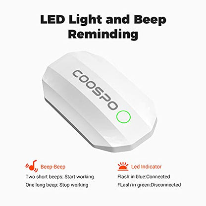 COOSPO Bluetooth Heart Rate Monitor Chest Strap H808S, ANT+ BLE HR Monitor Chest, HRM IP67 Waterproof, 300H Battery Life - color: White