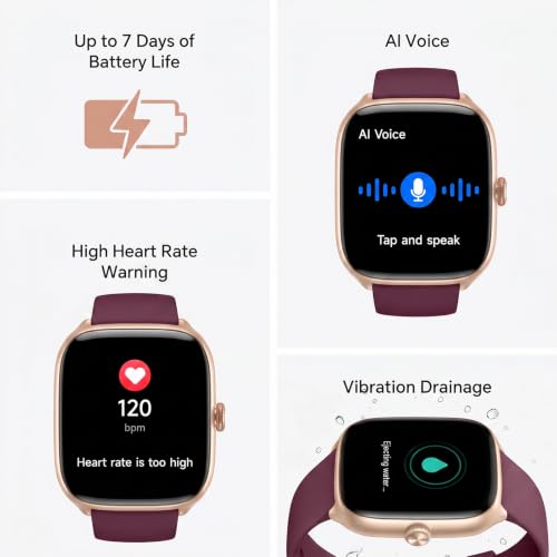 Smart Watches for Women Men[3 Bands], 1.75" HD AMOLED Fitness Tracker Watch - color: Purple