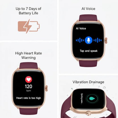 Smart Watches for Women Men[3 Bands], 1.75" HD AMOLED Fitness Tracker Watch - color: Purple
