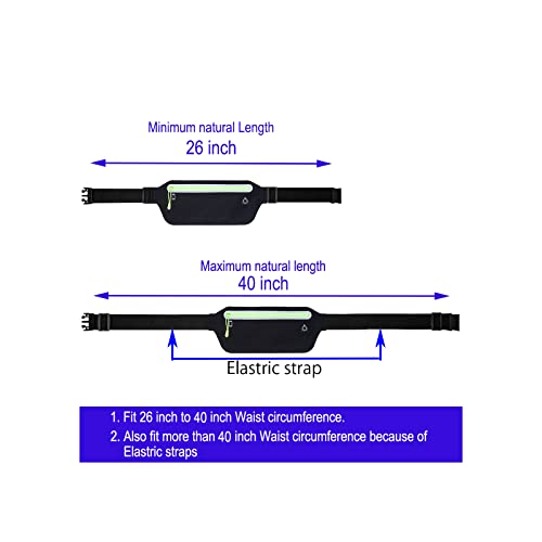 Running Belt,Slim Running Fanny Pack Waterproof Runner Workout Exercise Phone Waist Pack Belt Pouch Bags for Women Men iphone Gym