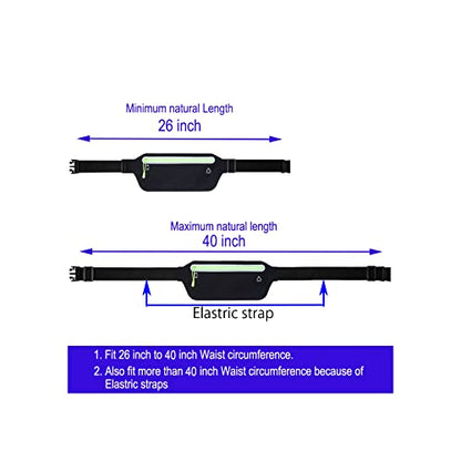 Running Belt,Slim Running Fanny Pack Waterproof Runner Workout Exercise Phone Waist Pack Belt Pouch Bags for Women Men iphone Gym