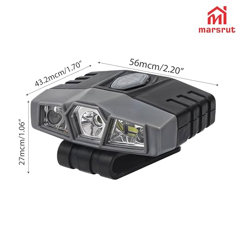 2Pcs Hat Lights Clip On Rechargeable Brim Light, Ultra Bright Micro Mini LED Cap Headlamp 150 Lumens Spotlight, Waterproof Hands Free Portable Flashlight for Baseball Cap, Running, Fishing, Camping