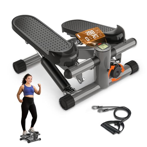 Steppers for Exercise at Home, Mini Stpper with Resistance Bands, 331lbs Load Capacity Stair Stepper for Home, Portable Great Workout Exercise Equipment Stepper for Home Gym Office Travel