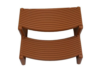 Confer Plastics Resin Multi Purpose Outdoor Non Slip Portable Spa and Hot Tub Handi-Step Deck Patio Steps Accessories, Redwood - color: Redwood